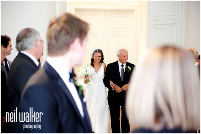 ICA-wedding-photography-_0027 A bride coming down the aisle at a wedding at the ICA in London