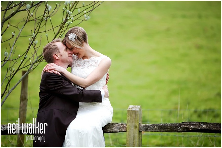 A bride & groom at a wedding at Upwaltham Barns in Sussex
