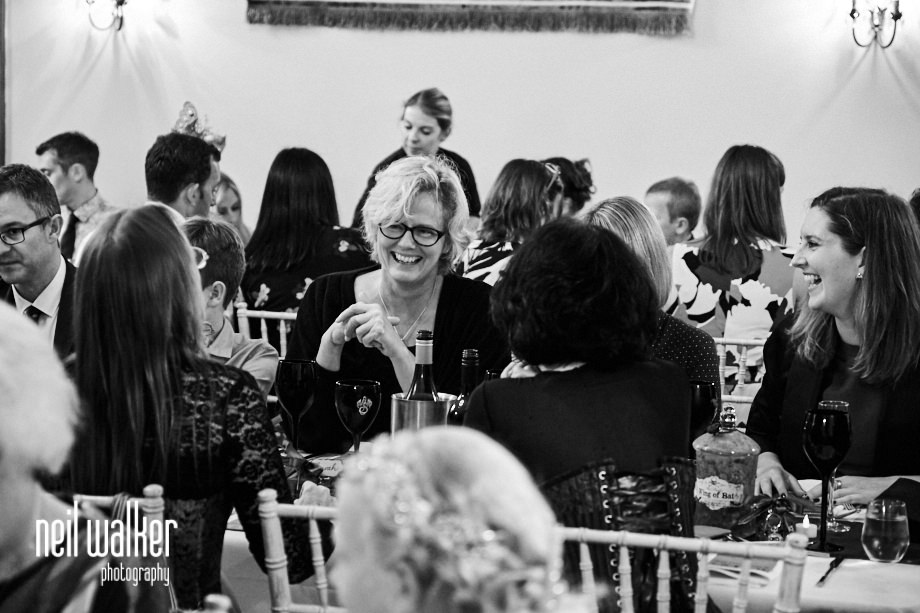 a guest laughing