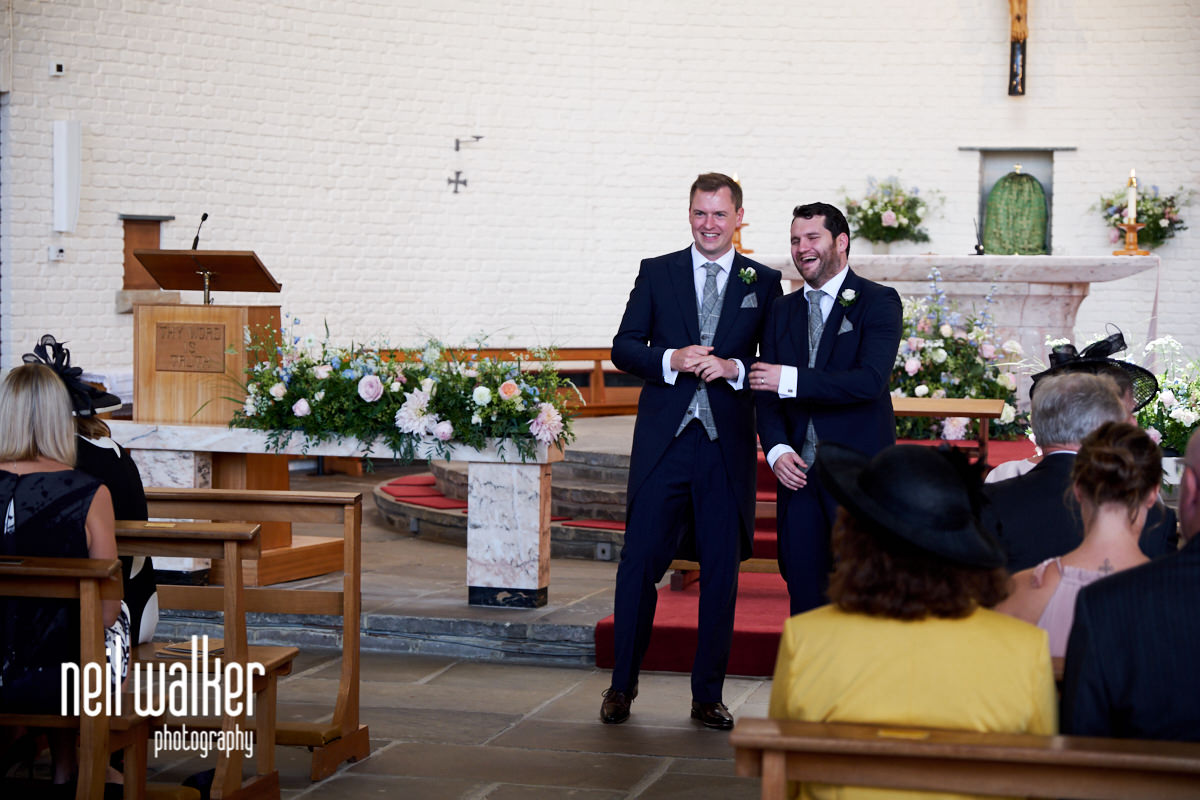 the groom and best man in the church