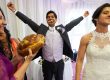 the groom winning a wedding game