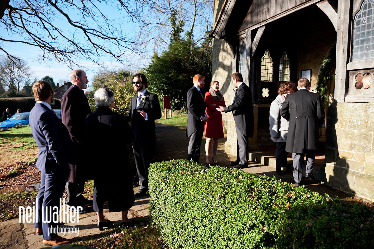 guests arriving at the church