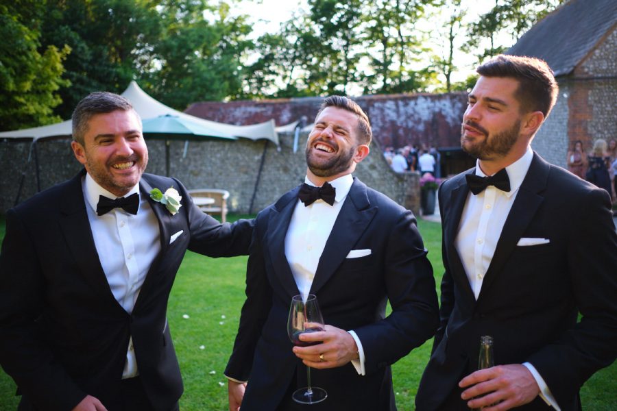 A groom with his groomsmen