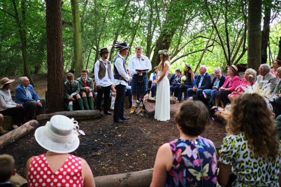 A wedding ceremony at Wilderness Wood.